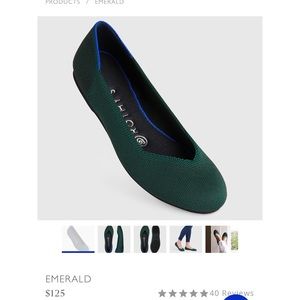 Emerald Green Rothy’s Flats - size 8